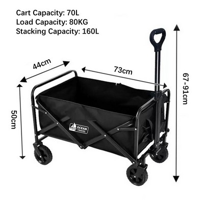 Portable Folding Wagon Cart with Wheels