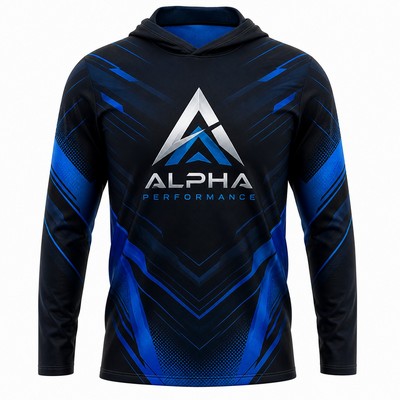 Long Sleeve Hooded T Shirt Sublimated
