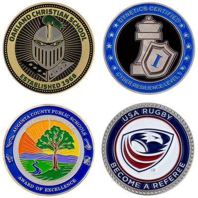 Die Struck Brass Challenge Coin (1.5")
