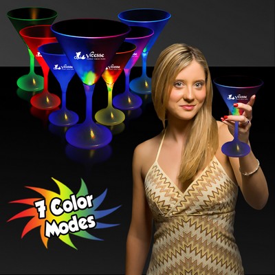 7 Oz. Light-Up Frosted Martini Glass w/White Base