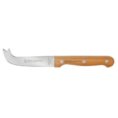 Stainless Steel Cheese Knife/Server w/Bamboo Brown Handle