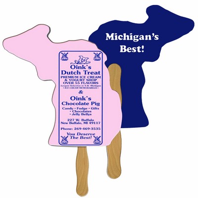 Michigan State Hand Fan Full Color (2 Sides)