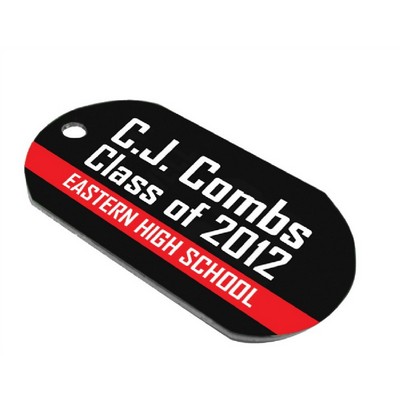 1.13 x 2 White Full Color Aluminum 2-Sided ID Tag