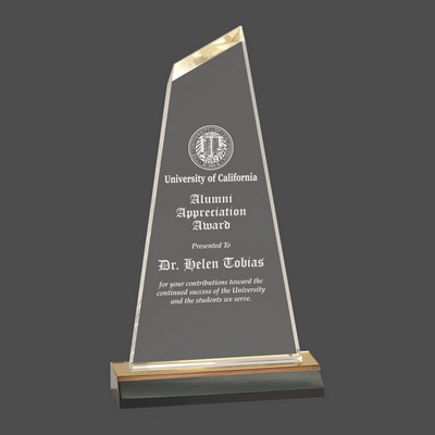 Gold Reflection Optima Acrylic Award w/5" Gold Mirror Base