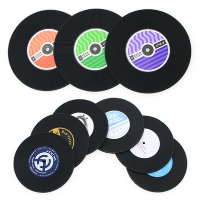 PVC Vinyl Record Coaster Set