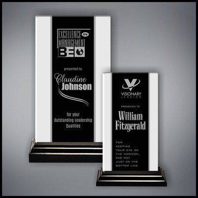 8" Narrow Side Stripes White/Black Award