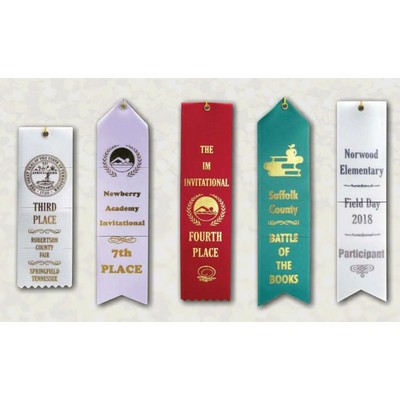 Custom Finished Top Award Ribbons 2" x 12"