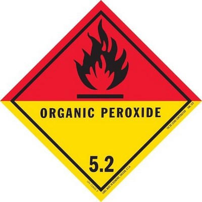 Organic Peroxide Class 5.2 HazMat Paper Labels - 4" x 4"