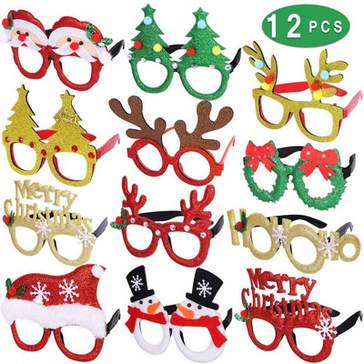 Christmas Glasses Glitter Holiday Party Glasses