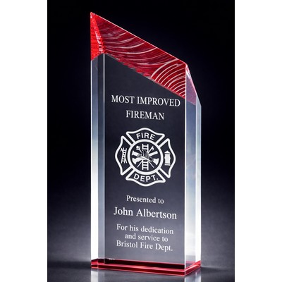 Glacier Tower Award, Red, 10"H