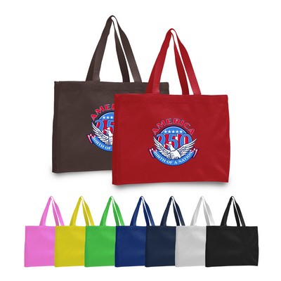 America 250 12 oz. Canvas Gusset Tote Bag /w web handles