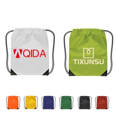 Durable Polyester Drawstring Backpack with Reinforced Corners