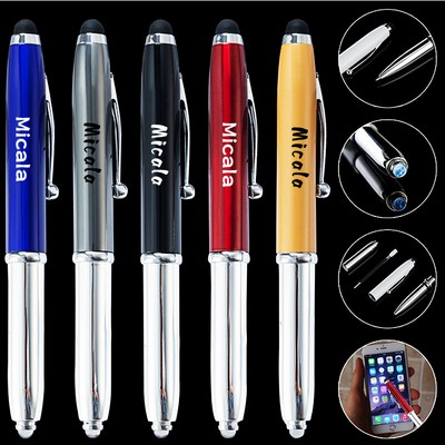 Multi-Functional LED Stylus Pen With AG3 Batteries Included