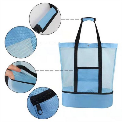 Environmental Friendly Nylon Mesh Tote Bags w/Cooler