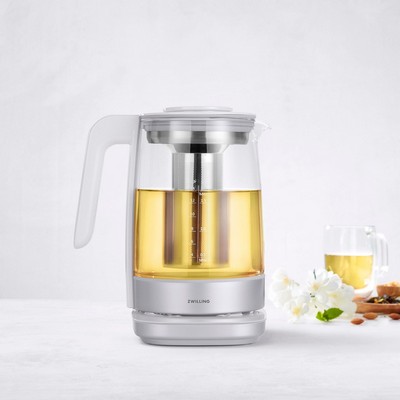 Zwilling Enfinigy 1.7L Glass Kettle Silver/White