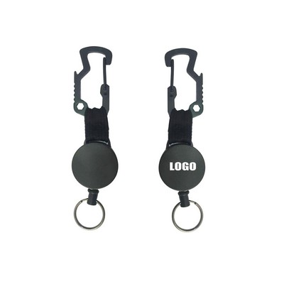 Survival Keychain Fire Starter Multi-Tool Carabiner for Hiking & Cam
