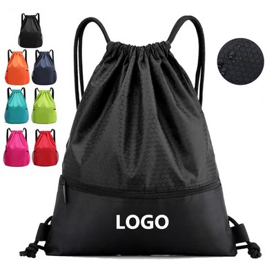 Waterproof Drawstring Backpack w/Zipper