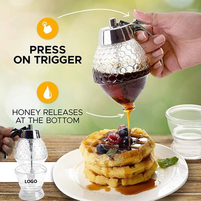 8 oz. Down Flow Honey Syrup Dispenser Bottle with Easy Press