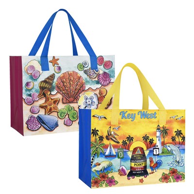 Custom Full-Color 180g Laminated PET Woven Bag (18"x12"x6")