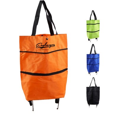 Convenient Foldable Shopping Bag with Wheels