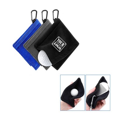 4 3/4" X 4 3/4" Golf Ball Towel With Carabiner
