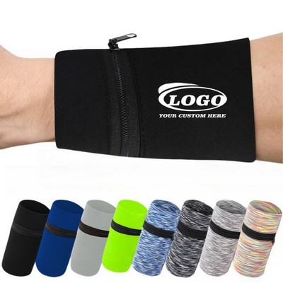 Slim Sports Arm Bag Running Phone Armband With Zipper Pocket