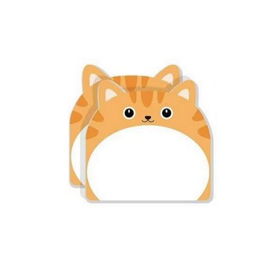 Custom 30 Sheets Adhesive Cut Cat Shaped Sticky Notes