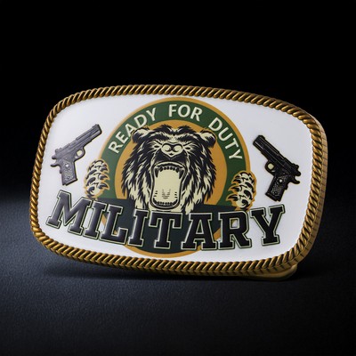 Rectangular UV Printed Belt Buckles 4"