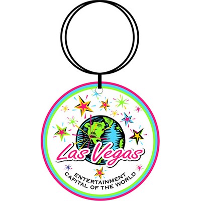 Las Vegas Chip Key Chain w/Clear Mirrored Back (2 Square Inch)