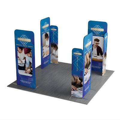 10' Magnetic Modular Fabric Displays - L Shape Four Corner Kit (Double Sided)