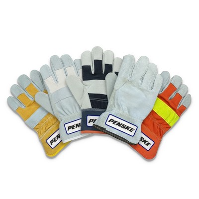 Grey Suede Cowhide Leather Work Gloves (Pairs)