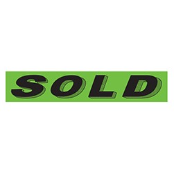 "SOLD" Green/Black Rectangle Slogan Vinyl Sticker