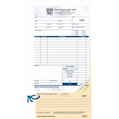 Service Order Forms - Small, Claim Checks, Carbon (2-Part)