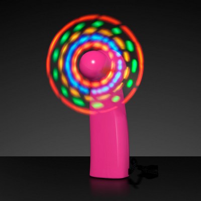 LED Mini Fan with Pink Handle - BLANK