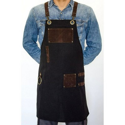 Canvas Work Apron With PU Pockets
