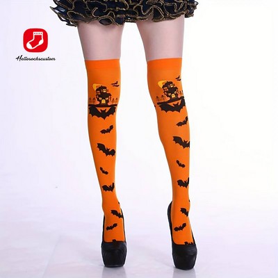 High Quality Custom Design Cotton Knee Thigh Socks