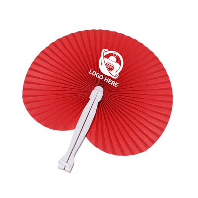 Accordion Paper Hand Fan with Plastic Handle