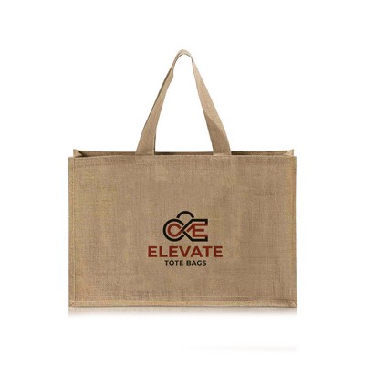 Large Jute Carryall with Cotton Handles