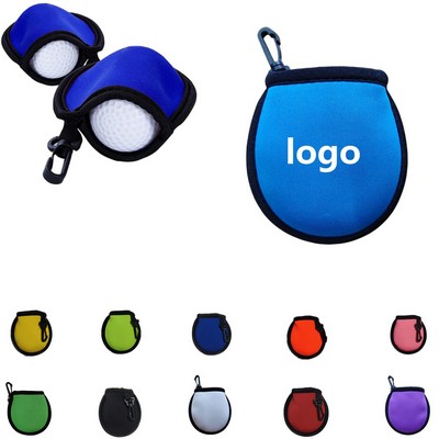 Portable Neoprene Golf Ball Cleaner Pouch With Clip