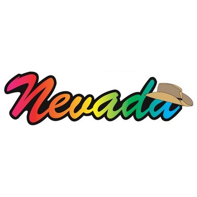 Nevada w/ Cowboy Hat Magnet w/ Full Magnetic Back (4 Square Inch)