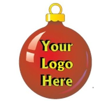 Christmas Ball Round Badge w/ Bar Pin (2 1/2")