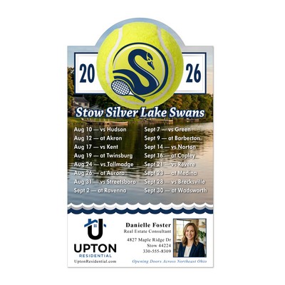 20 Mil Tennis Schedule Magnet - Full Color