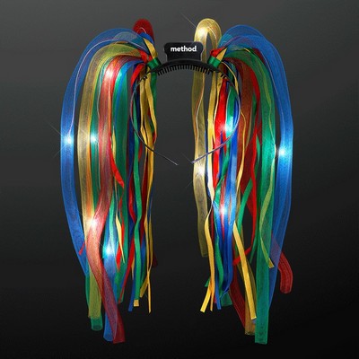 Rainbow Multicolor LED Noodle Headbands - PRINTED
