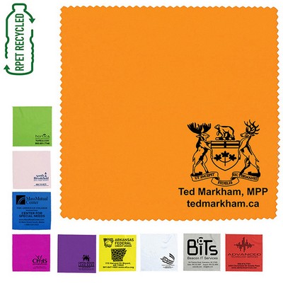 "ONECLEANSCREEN" 6" X 6" 100% Microfiber Recycled RPET Polyester Cleaning Cloth & Screen Cleaner