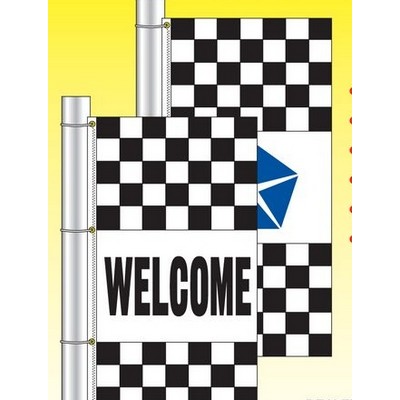 Dealer Logo Checkered Drape Flag (Chevy® Trucks™ - Blue)