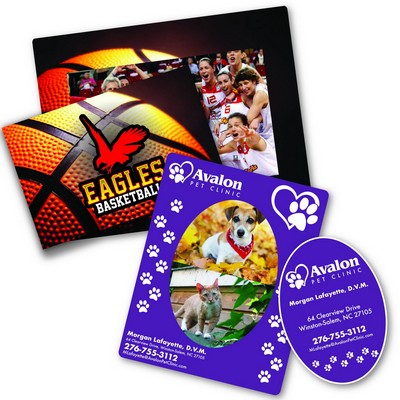 Photo Frame Magnet Square Corners w/Oval Cutout Magnet - 3.5" x 4.5" - 30 mil - Outdoor Safe