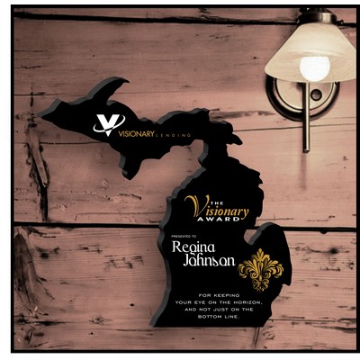 11" Michigan Black Acrylic Plaque