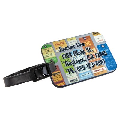 3X2" - Rectangle - Full Color Luggage Tag With Black Edge & Strap