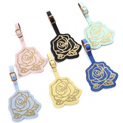Rose Shape Travel Airline PU Luggage Tag