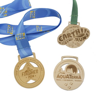 Wood Medals Engraved (2.5")